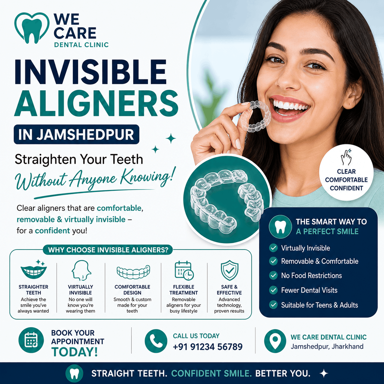 Invisible Aligners in Jamshedpur Straighten Your Teeth Without Anyone Knowing